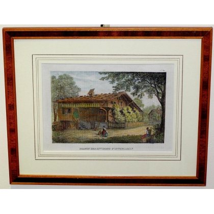 Engraving: ‘House in the Moinat area’ by Moinat SA – Antiques and home décor – Engravings, lithographs