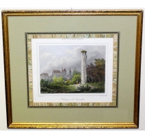 Gravure "Colonne d'Avenches" de DRULIN