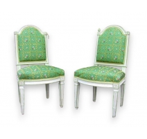 Pair of Louis XVI chairs, lac