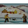 Paintings | Naïve oil on panel, ‘Winter Idyll’, Moinat SA  – Antiques and home décor