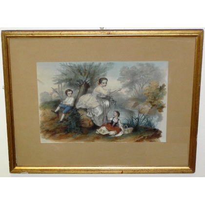 Engravings from the "Les Petits Pécheurs" series by Moinat SA – Antiques and decorative items – Engravings, lithographs