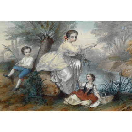 Gravures "Les Petits Pécheurs"  sur Moinat SA  - Antiquités décoration -  Gravures, Lithos