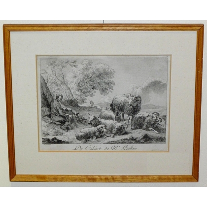 Engraving ‘Sheep’ by BERGHEM, on Moinat SA – Antiques and decorative items – Engravings, lithographs