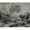 Engraving ‘Sheep’ by BERGHEM, on Moinat SA – Antiques and decorative items – Engravings, lithographs
