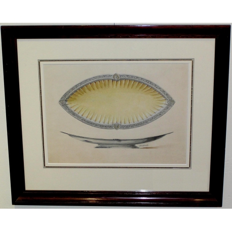 Gouache "Projet plat argent", signée  sur Moinat SA  - Antiquités décoration -  Gouaches, Aquarelles, Pastels