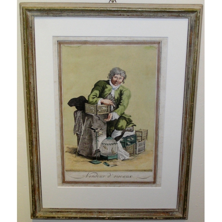 Gravure "Vendeur d'oiseaux"  sur Moinat SA  - Antiquités décoration -  Gravures, Lithos