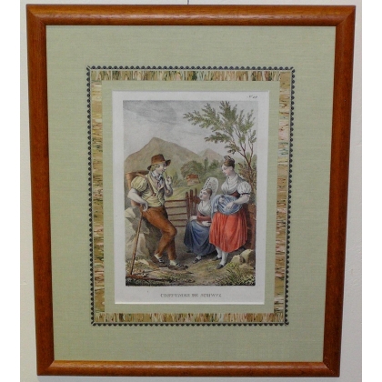 Engraving ‘Costumes de Schwtz’ by Moinat SA – Antiques and decorative items – Engravings, lithographs