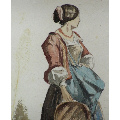 Paire aquarelles signées  sur Moinat SA  - Antiquités décoration -  Gouaches, Aquarelles, Pastels