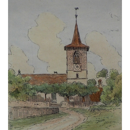 Stich „Crissier“ bei Moinat SA – Antiquitäten und Dekoration – Stiche, Lithografien