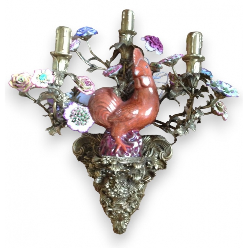Applique "Coq" gauche, 3 lumières