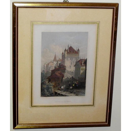 Engraving ‘Castle of Lausanne’ by BARTLETT, on Moinat SA – Antiques and decorative items – Engravings, lithographs