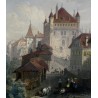 Engraving ‘Castle of Lausanne’ by BARTLETT, on Moinat SA – Antiques and decorative items – Engravings, lithographs