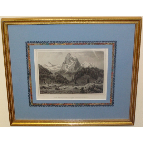 Stich „Die Grindelalp bei Grindelwald“ von Moinat SA – Antiquitäten und Dekorationsgegenstände – Stiche, Lithografien