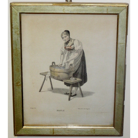 Gravure "Basle" par KÖNIG  sur Moinat SA  - Antiquités décoration -  Gravures, Lithos