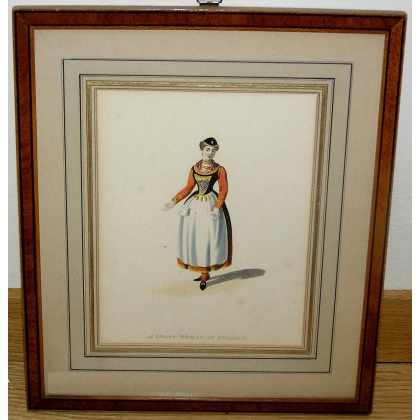 Radierung „A young woman of Engadin“ von Moinat SA – Antiquitäten und Dekorationsgegenstände – Radierungen, Lithografien