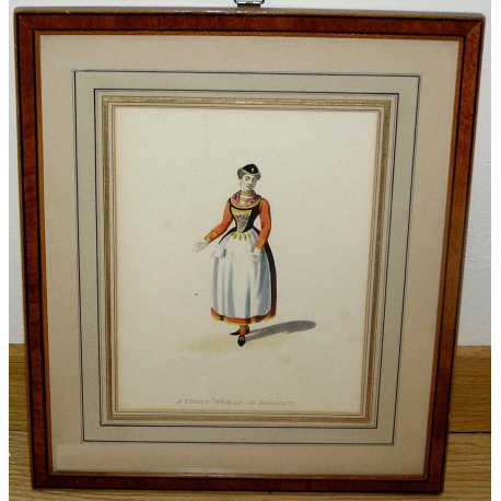 Engraving ‘A Young Woman of Engadin’ by Moinat SA – Antiques and decorative items – Engravings, lithographs