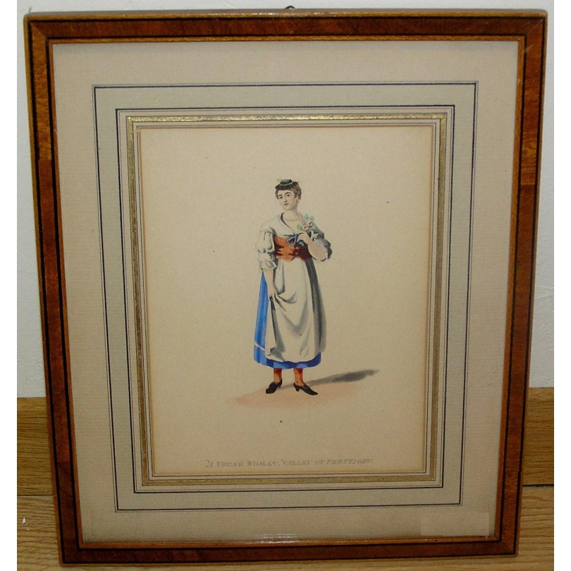 Gravure A young woman, Valley of