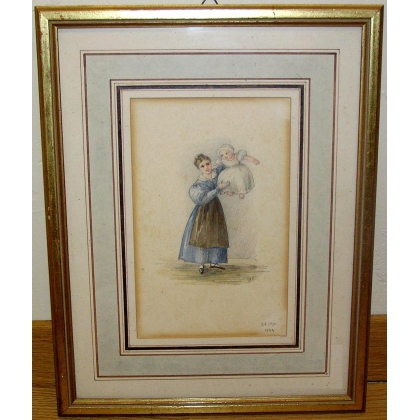 Drawing entitled ‘Mother and Child’, monogrammed ‘HC’, by Moinat SA – Antiques and decorative arts – Engravings, lithographs