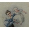 Drawing entitled ‘Mother and Child’, monogrammed ‘HC’, by Moinat SA – Antiques and decorative arts – Engravings, lithographs