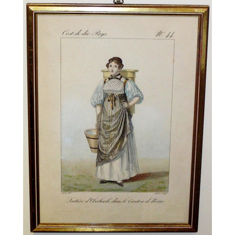 Gravure \"Laitière d\'Oberhasli\"