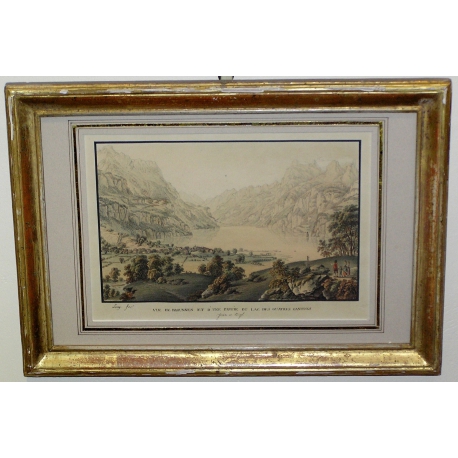 Engraving: ‘View of Brünnen and part of Moinat SA’ – Antiques and decorative items – Engravings, lithographs
