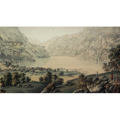 Engraving: ‘View of Brünnen and part of Moinat SA’ – Antiques and decorative items – Engravings, lithographs