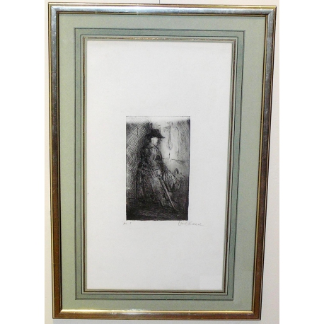Lithografie „Alte Frau“, signiert bei Moinat SA – Antiquitäten und Dekoration – Stiche, Lithografien