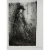 Lithografie „Alte Frau“, signiert bei Moinat SA – Antiquitäten und Dekoration – Stiche, Lithografien