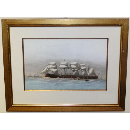 Coloured engraving ‘Boat’ by Moinat SA – Antiques and decorative items – Engravings, lithographs