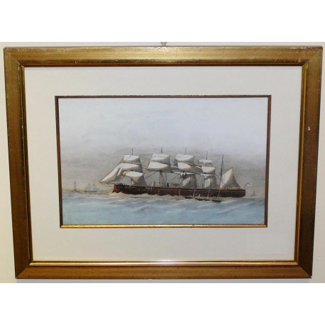Coloured engraving ‘Boat’ by Moinat SA – Antiques and decorative items – Engravings, lithographs