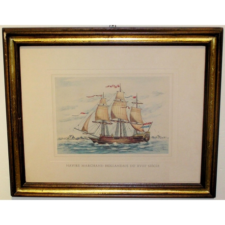 Engraving: ‘17th-century merchant ship’ by Moinat SA – Antiques and decorative items – Engravings, lithographs