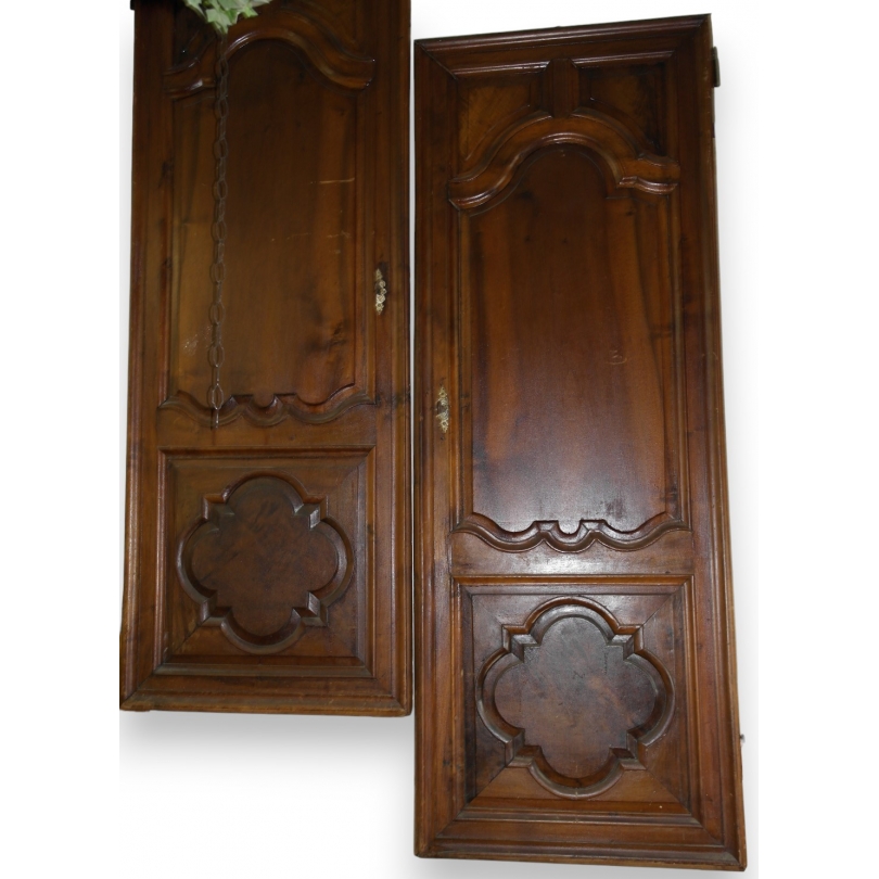 Paire de portes d'armoire en noyer