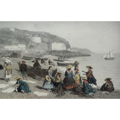 Gravure "Femmes de Pêcheurs de Nice" de  sur Moinat SA  - Antiquités décoration -  Gravures, Lithos