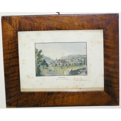 Gravure coloriée "Vue de Schwytz" par  sur Moinat SA  - Antiquités décoration -  Gravures, Lithos
