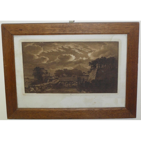 Gravure \"Près de Genève\" signée