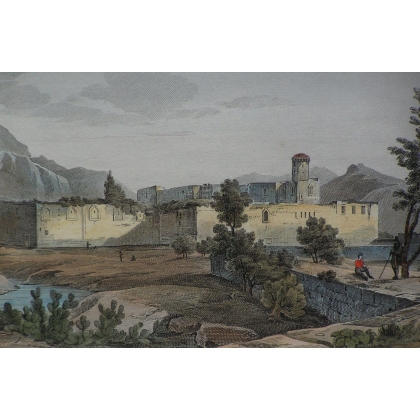 Stich „Veduta del Castello di Mare“ von Moinat SA – Antiquitäten und Dekoration – Stiche, Lithografien
