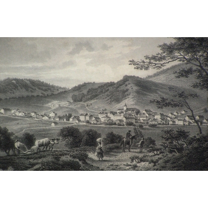 Radierung „Ste-Croix“, schwarz-weiß, von Moinat SA – Antiquitäten und Dekoration – Radierungen, Lithografien
