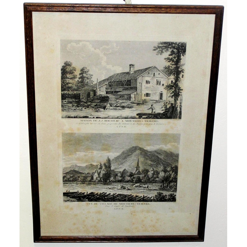 Gravure double "Moutier" par Le BARBIER