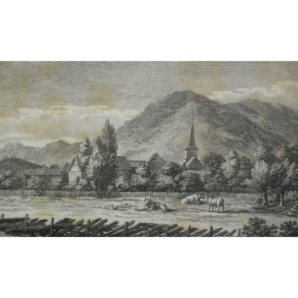 Gravure double "Moutier" par Le BARBIER  sur Moinat SA  - Antiquités décoration -  Gravures, Lithos