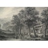 Stich „Dritte Ansicht des Dorfes Moutiers-Travers“ von Moinat SA – Antiquitäten und Dekoration – Stiche, Lithografien