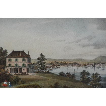 Gravure coloriée \"Genève\"