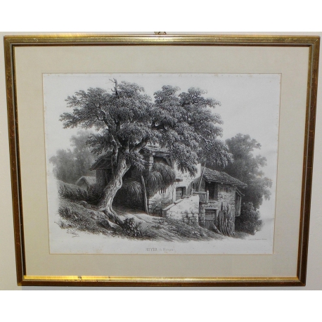 Radierung „Nussbaum in Mornex“ nach DIDAY, auf Moinat SA – Antiquitäten und Dekoration – Radierungen, Lithografien