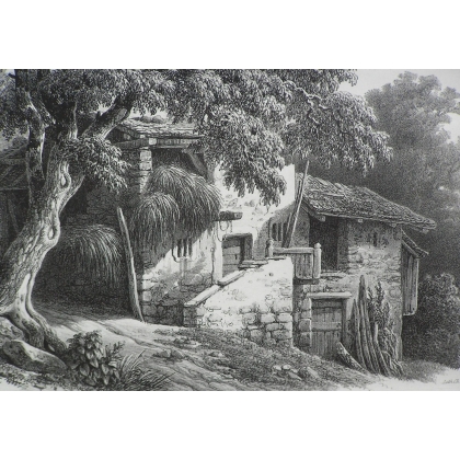 Radierung „Nussbaum in Mornex“ nach DIDAY, auf Moinat SA – Antiquitäten und Dekoration – Radierungen, Lithografien