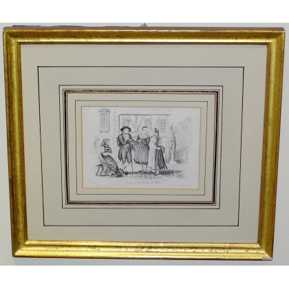 Stich „Tracht des Kantons Basel“ bei Moinat SA – Antiquitäten und Dekoration – Stiche, Lithografien