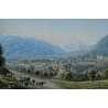 Radierung „Chur an der Straße nach Splugen und bei Moinat SA“ – Antiquitäten und Dekoration – Radierungen, Lithografien