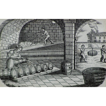 Gravure double "Fabrication de tonneaux"  sur Moinat SA  - Antiquités décoration -  Gravures, Lithos
