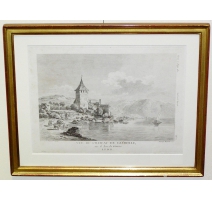 Gravure Vue du Château de Glérolle sur