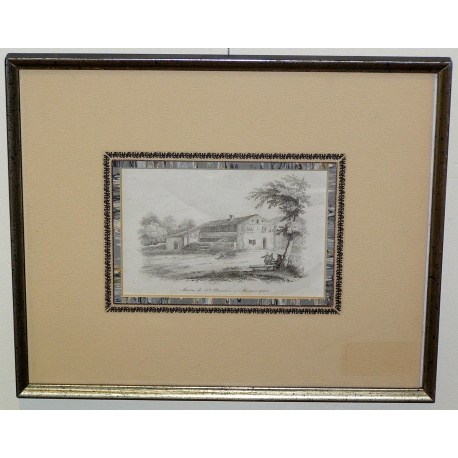 Radierung „Haus von J.J. Rousseau in Moinat SA“ – Antiquitäten und Dekoration – Radierungen, Lithografien