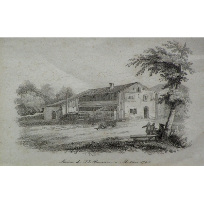 Radierung „Haus von J.J. Rousseau in Moinat SA“ – Antiquitäten und Dekoration – Radierungen, Lithografien