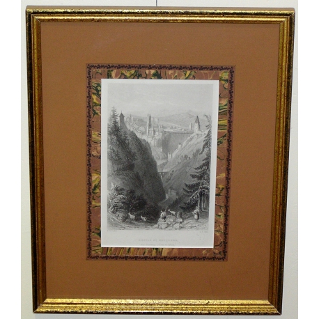 Stich „Defile of Gotteron, Freiburg“ von Moinat SA – Antiquitäten und Dekorationsgegenstände – Stiche, Lithografien
